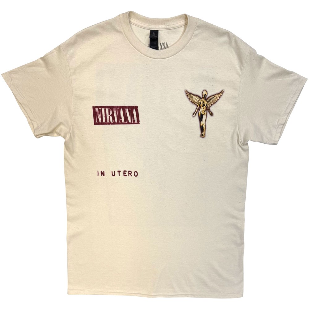 Nirvana - In Utero Cover Heren Tshirt - Creme